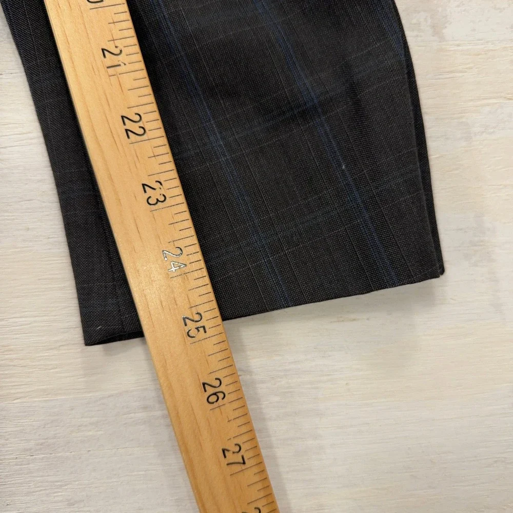 Hart Schaffner Marx Suit Jacket Plaid 2-Button Sport Coat Charcoal Blue Mens 42R
